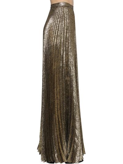 GONNA LUNGA SAINT LAURENT PLISSE LUREX JACQUARD TAGLIA FR 40 UK 12 US 8 PEZZI £1985