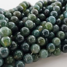 Moss Agate Beads Natural Smooth Round Gemstone Beads 6mm 8mm 10mm Mocha Stone