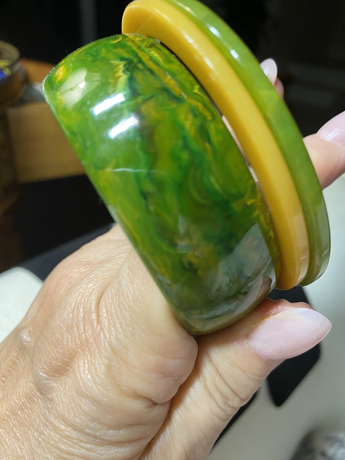 3 Authentic Vintage Bakelite Bangles Stack Retro … - image 5