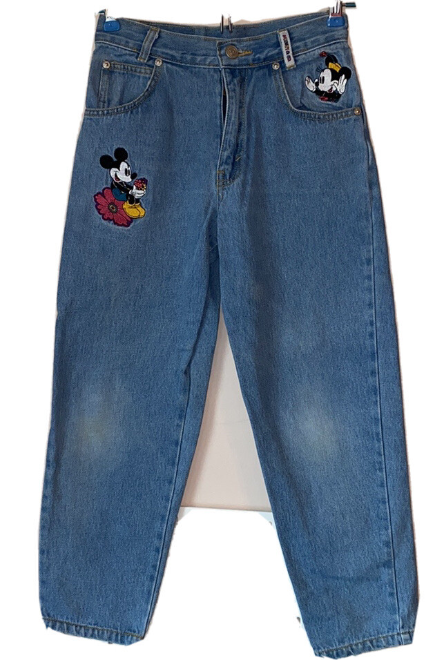 Mickey Mouse Butter Pop-Up Denim Jeans Vintage 90s Disney Hipster