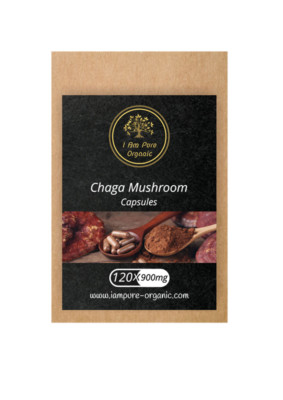 Chaga Pilz | Rein Roh Bio | 120 x 900mg Vegane Kapseln | Hochfest