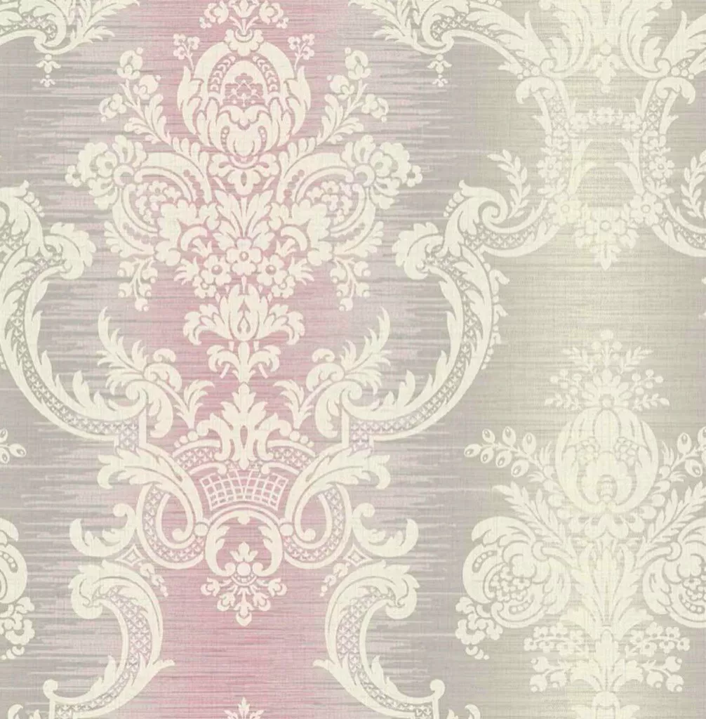 Pink on sale damask wallpaper