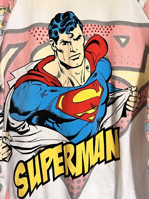 Superman Embellished Rhinestone Size XXL Long Sleeve Graphic T