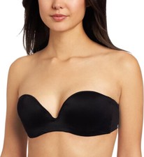 Carnival Seamless Mold Low Plung Bandeau Bra Black 34D