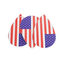 Imitation Leather Teardrop Pendants - American Flag - 4 Pieces - LP058