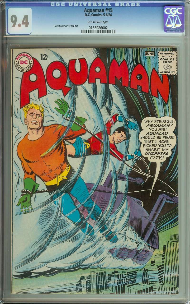 Aquaman 15 Cgc 9 4 Ow Wh Pages Ebay
