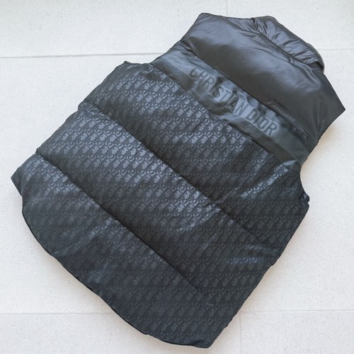 Auth Christian Dior CD Oblique Logo Puffer Vest Gilet All Black Limited Edition - Picture 3 of 7