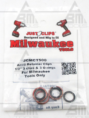 Just Clips JCMCT500 1/2'' 3pc Milwaukee Anvil Snap Ring & O-Ring Kit - USA