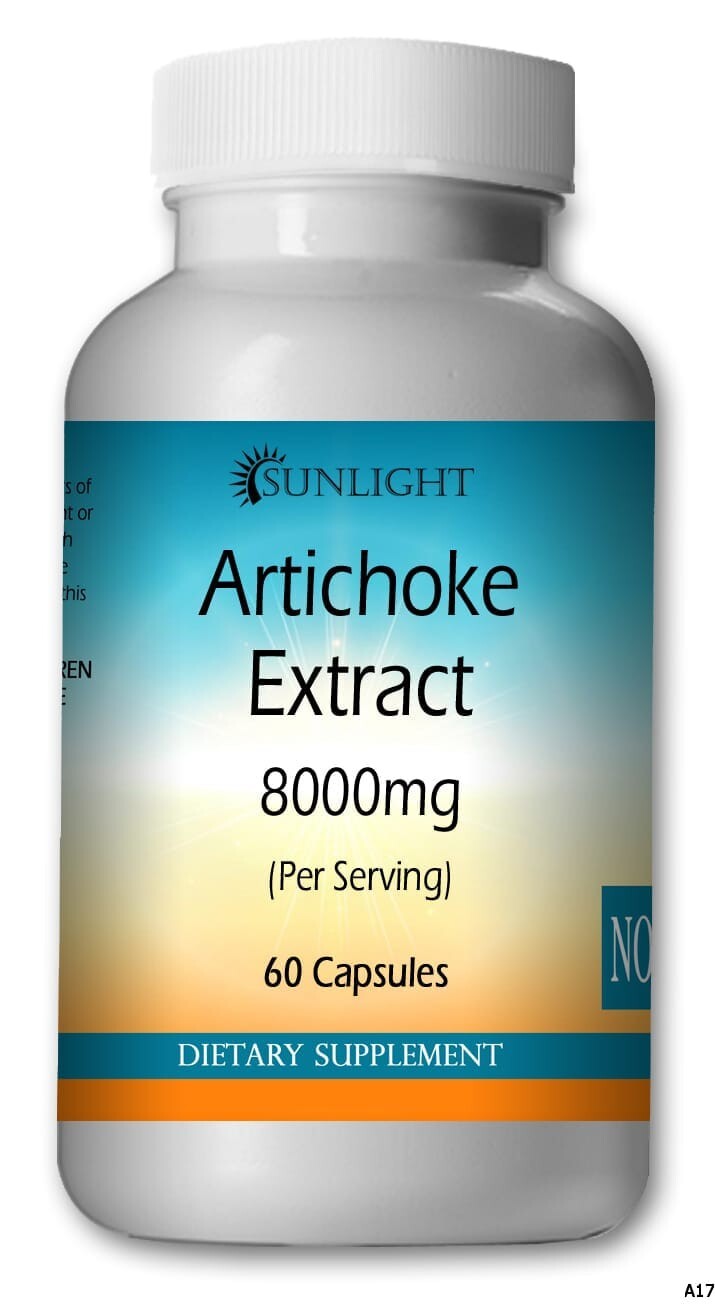 8000mg Artichoke Extract - 60 Non-GMO Gluten Free Capsules by Sunlight