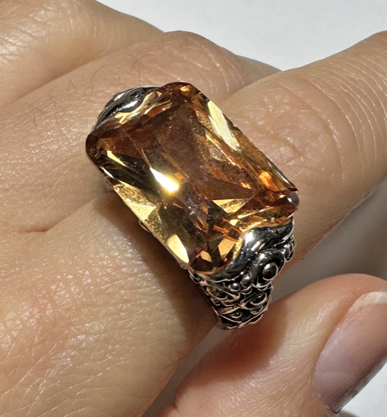 Electroplated Filigree White Gold Marcasite Rings Designer