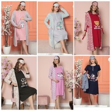 Schwangerschafts Pyjama Schlafanzug Set Umstandsmode mit Überzieher 3Teiler C-69