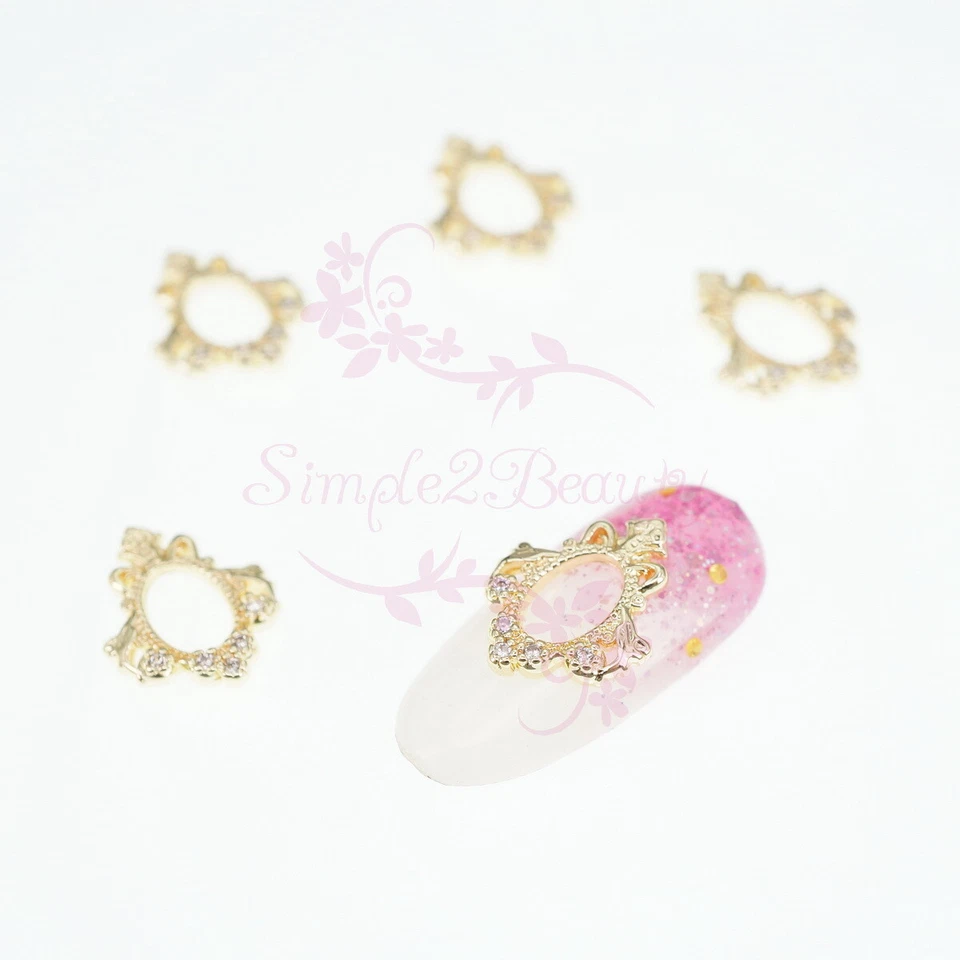 10 dijes de manicura para arte en uñas joyería encaje espejo marco diseño circón transparente decoración Foto 2 de 4