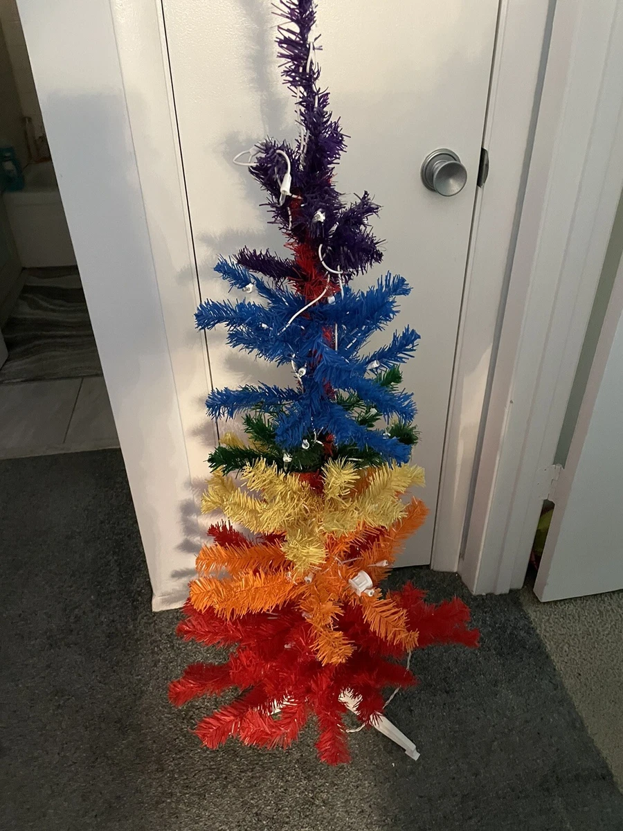 Pre lit sale rainbow christmas tree
