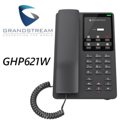 Grandstream GHP621W Desktop Hotel Phone w/ WiFi Includes Power Supply