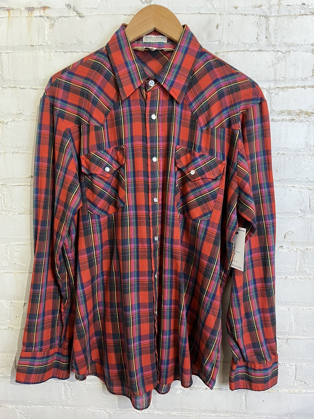 vintage timber run western pearl snap shirt large thin well worn distressed grun