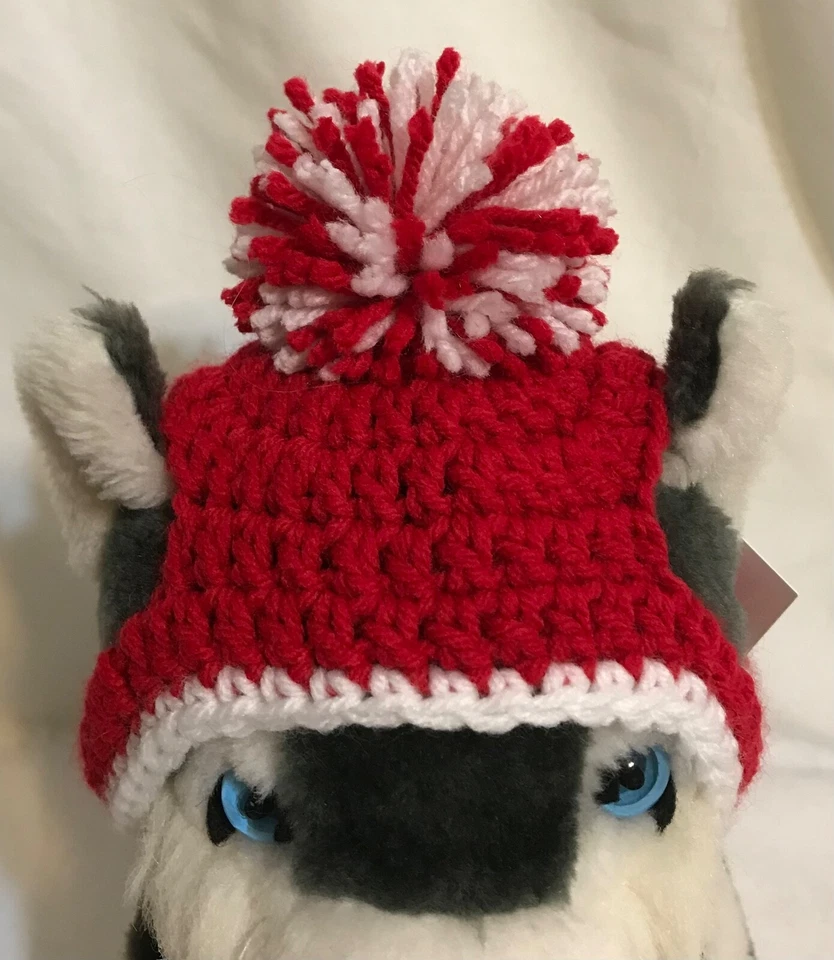 Sombrero para Perro 1 Pom Pom Tejido Ganchillo Hecho a Mano en EE. UU. NUEVO Todos los Tamaños Foto 4 de 4