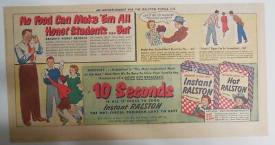 Ralston Cereal Ad: All Honor Roll ! from 1940's Size: 7.5 x 15 inches