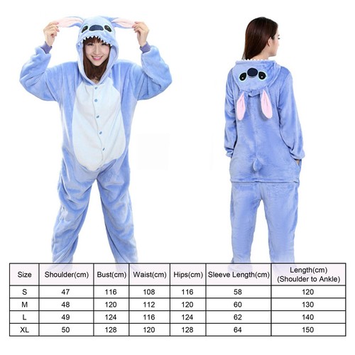 Kids Adult Blue Stitch Kigurumi Pajamas Homewear Cosplay Costume Christmas Gifts - Picture 2 of 16
