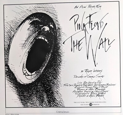 Pink Floyd-The Wall-Newspaper Advert No 2-pre-production samples-cinema ads VG+