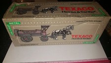 1991 ERTL METAL BANK Texaco 8 Horse  Tanker Die-cast Metal Bank IN BOX