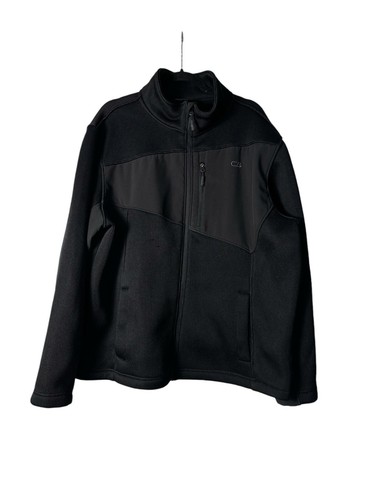 CB Sports Coat Mens Xlarge Winter Jacket Black Softshell Windproof Zipper Pocket