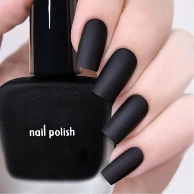 NATRCOLLOR Black Nail Polish, Matte Nail Varnish Quick Fast Drying Top Coat Matte Velvet
