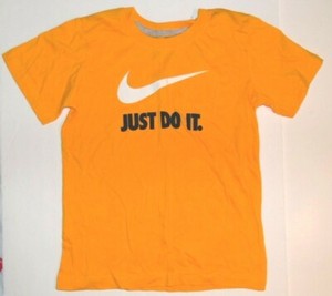 yellow nike just do it shirt