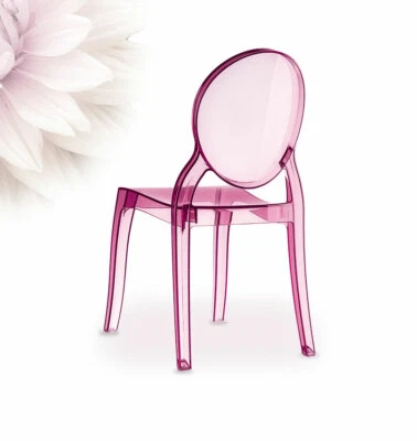 Sedia Rosa Ghost Elizabeth In Plexiglass Trasparente Prodotto Di Qualità - Bild 1 von 3