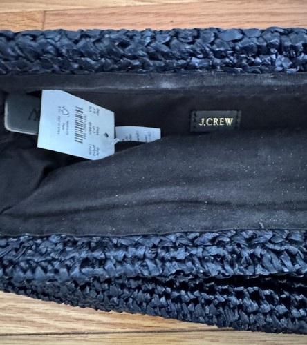Bolso de Mano J Crew Negro Portofino Anudado a Mano Imitación Rafia - Imagen 5 de 5