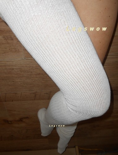 Knee Socks Ribbed Oatmeal Grey 
