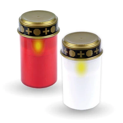 Grableuchte Grablicht LED 1-4 Stk.  flackernd Leuchte Friedhof Grab Lampe Kerze  - Bild 1 von 4