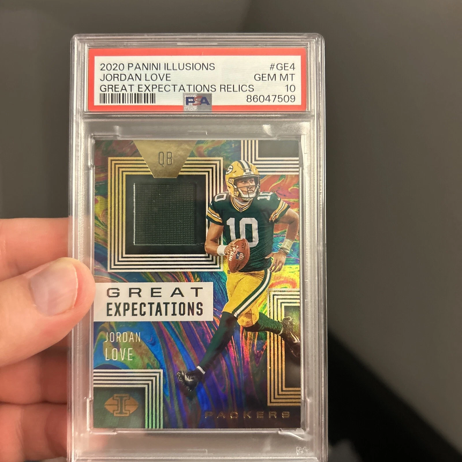 Jordan Love Panini Illusions Great Expectations Relics #GE4 Base