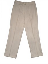Sears Vintage Elegant White Straight-Leg Trousers Size 16 33x28 1970s