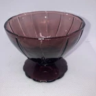 Vintage Hazel Atlas Purple Amethyst Footed Sherbet Hairpin Newport Depression