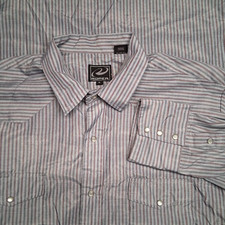 roper western shirt striped mens XL pearl snaps multicolor