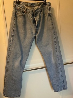 Vintage Levi's 501 Men's 36x28 Jeans USA Made Nicely Faded Button Fly
