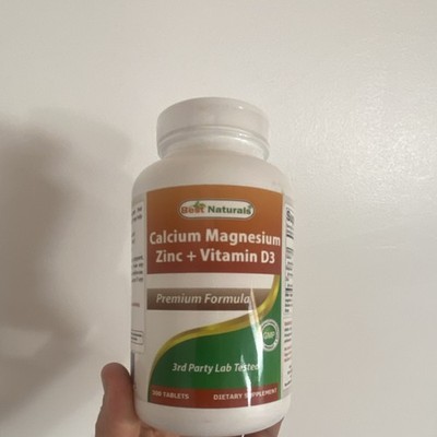 Best Naturals Calcium Magnesium Zinc Vitamin D3 300 Tablets Bone Muscle Health