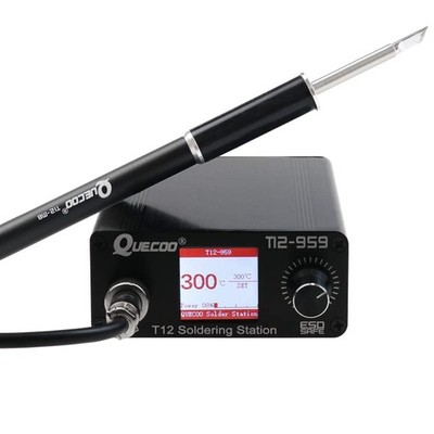 Quecoo T12-959 Soldering Station Iron Kit Lcd Screen T12 Soldering Iron Tips