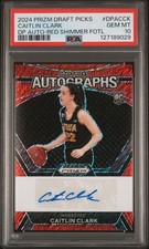 Caitlin Clark 2024 Panini Prizm Draft Picks #DPACCK Red Shimmer FOTL Auto PSA 10