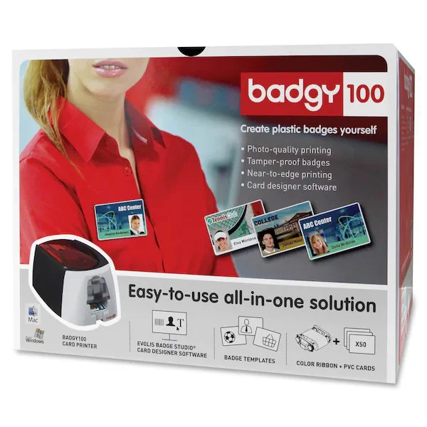 Badgy ID Card Printer,30 mil,5-25/32 in. H B12U0000RS Badgy B12U0000RS - Image 3 of 4
