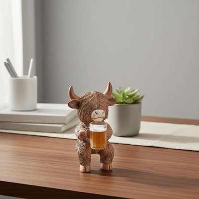 Scottish Cow Pot Hanger Cute Creature Design Planter Border Decoration