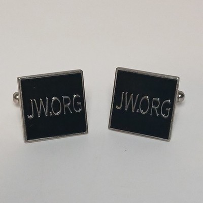 Vintage Watchtower JW.ORG Jehova Witnesses Black Square Cufflinks