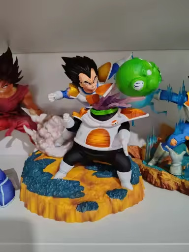 Figurine Statue Vegeta vs Guldo Dragon Ball Z 21cm, statuette manga Namek de collection DBZ