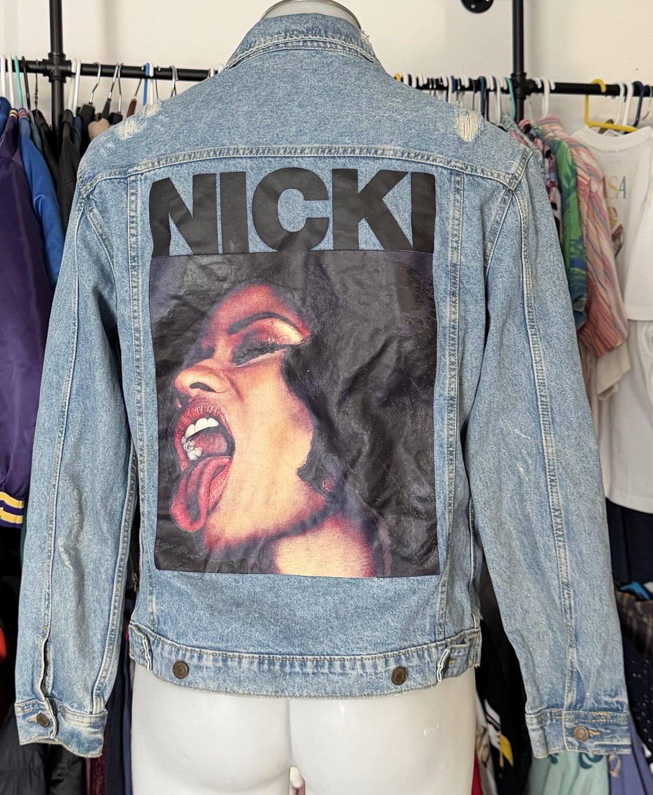 Nicki Minaj x H&M Divided Limited Edition Denim Jacket Size Medium 2017 image 3
