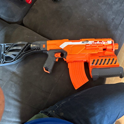 NERF Elite Demolisher 2-in-1 Dart-Blaster N-Strike Elite Orange/Grau/Weiß