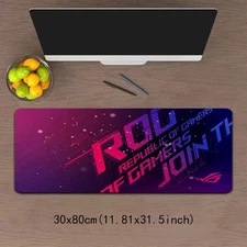 HOT-40*90cmD-rog Neon Glow Gaming Mouse Pad - Large Non-Slip Desk Mat w/Neon Glo