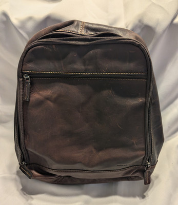 Jack Georges Brown Solid Crossbody Bag Zip Closure Men's Shoulder Strap