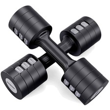 Compact  Non-Slip Adjustable Dumbbells 10 lb Pair - Perfect for Home Workouts