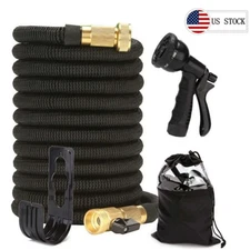 Expanding Expandable Flexible Garden Water Hose w Spray Nozzle 25, 50, 75, 100FT