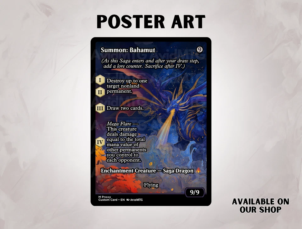 Summon: Bahamut - Standard Art - Final Fantasy Custom Magic: The Gathering Card - Image 3 of 4